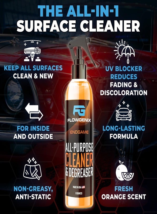 Flowgenix منظف فلوجينكس متعدد الاستخدامات لتنظيف وتلميع السيارات (473 مل) - منظف داخلي للسيارة يشمل لوحة القيادة، والزخارف، والمقاعد، والأقمشة، وغيرها - مستلزمات تنظيف السيارات - يتضمن منشفتين من الألياف الدقيقة - Image 4